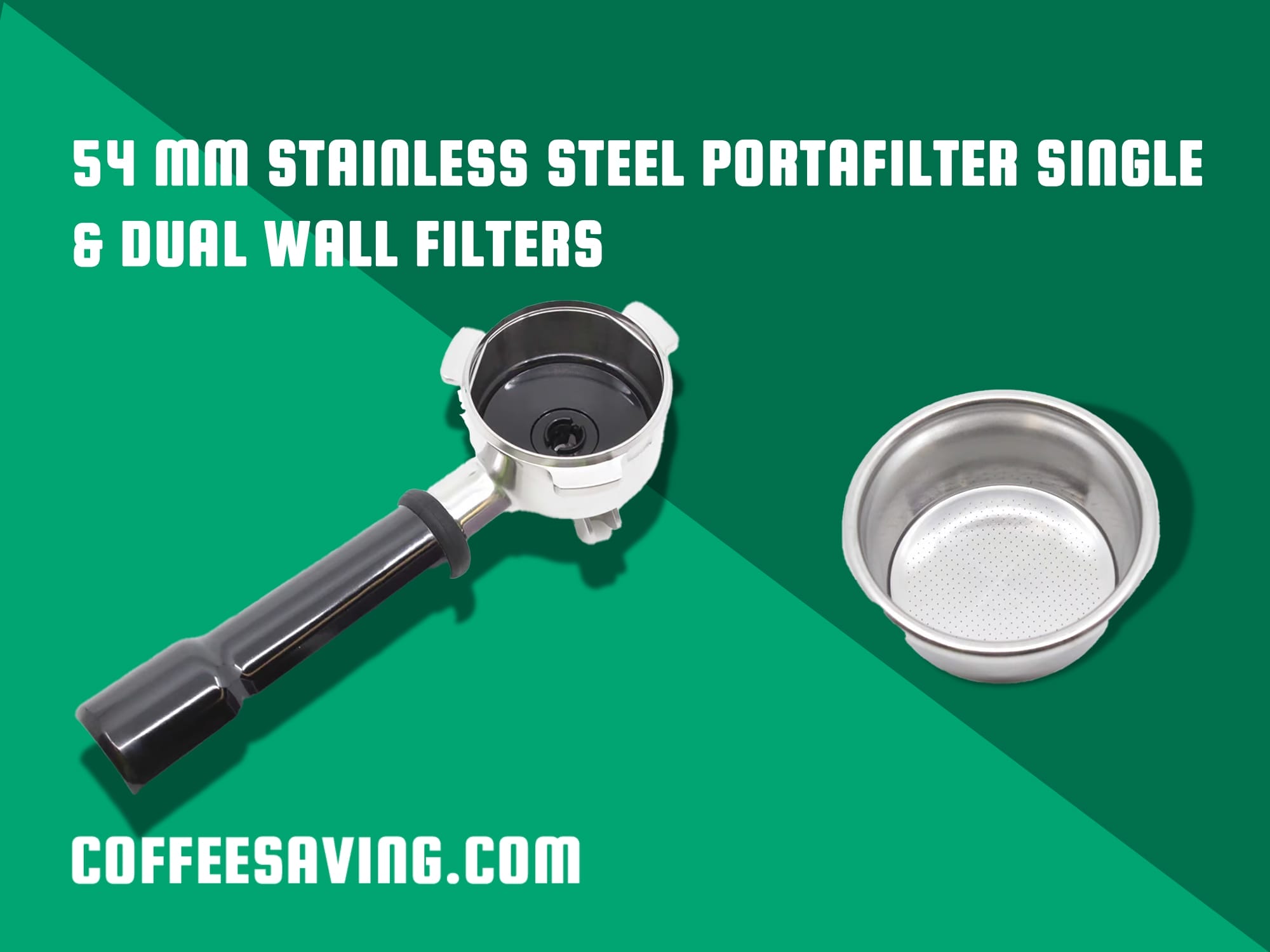 54 mm stainless steel portafilter Single dual wall filters