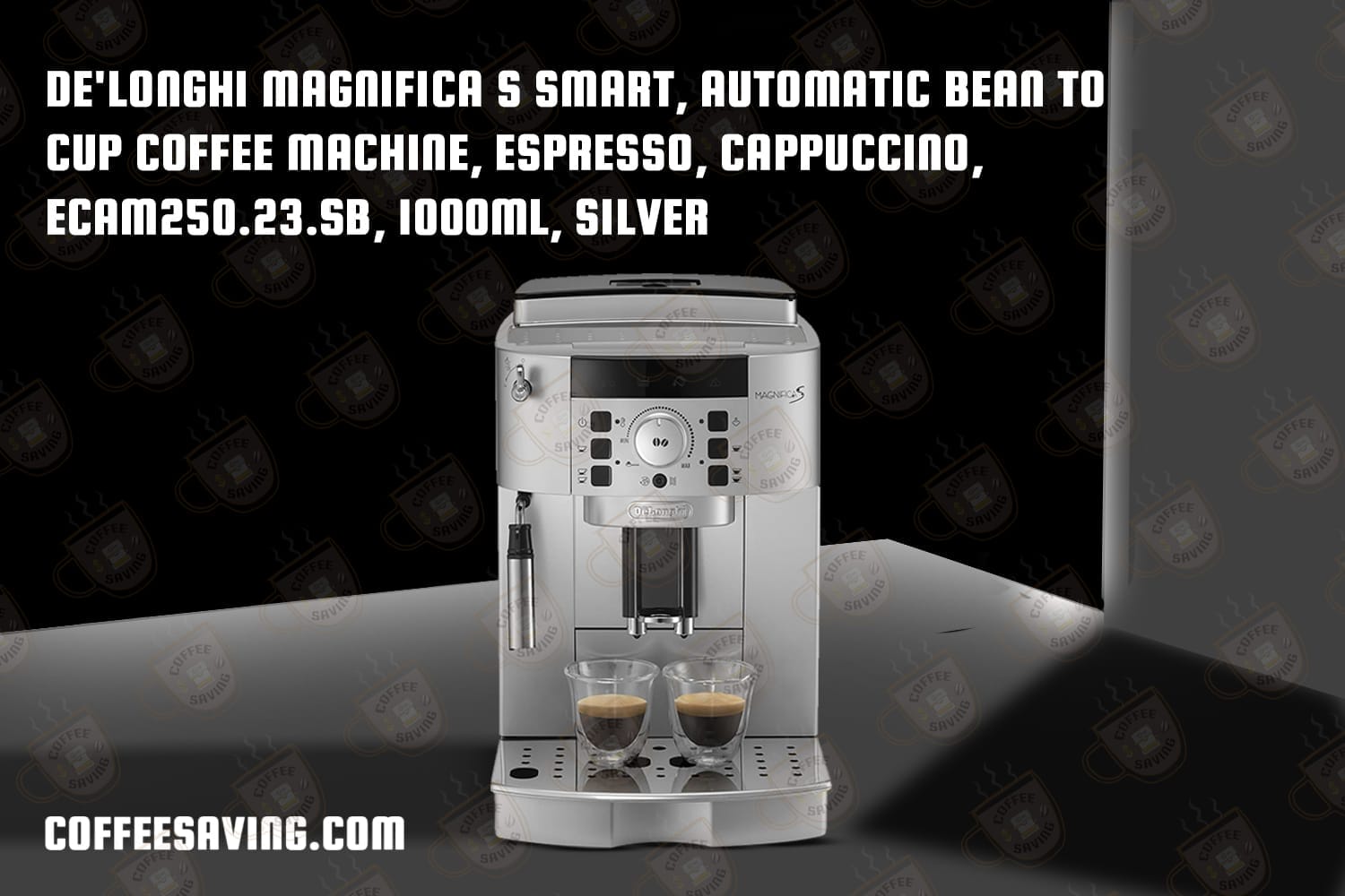 De'Longhi Magnifica S Smart, Automatic Bean to Cup Coffee Machine, Espresso, Cappuccino, ECAM250.23.SB, 1000ml, Silver​