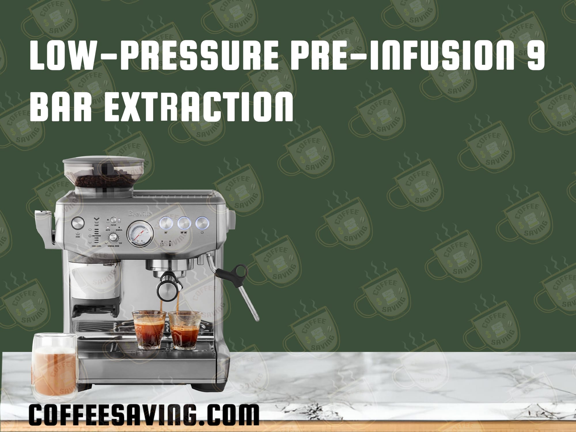 Low-pressure Pre-infusion 9 Bar Extraction​